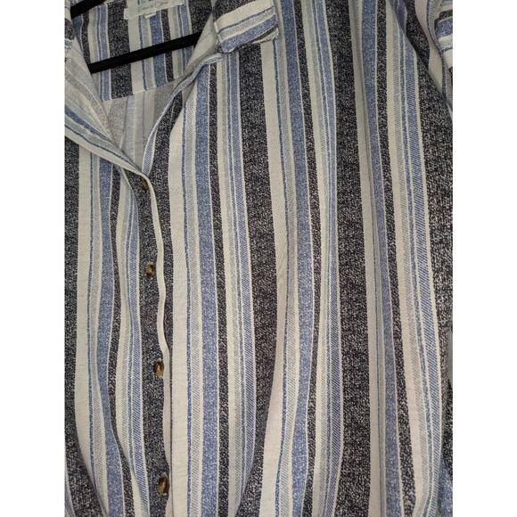 Eden & Olivia Blouse Womens Large Stripes Front Knot Button Down High Low Hem‎ - Picture 8 of 8